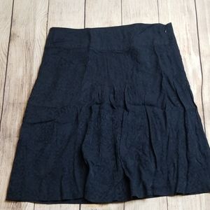 Calvin Klein Silk Navy Blue Skirt